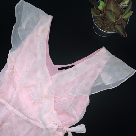 19 Cooper Pink Heart Cap Sleeve Wrap Blouse - Picture 1 of 7